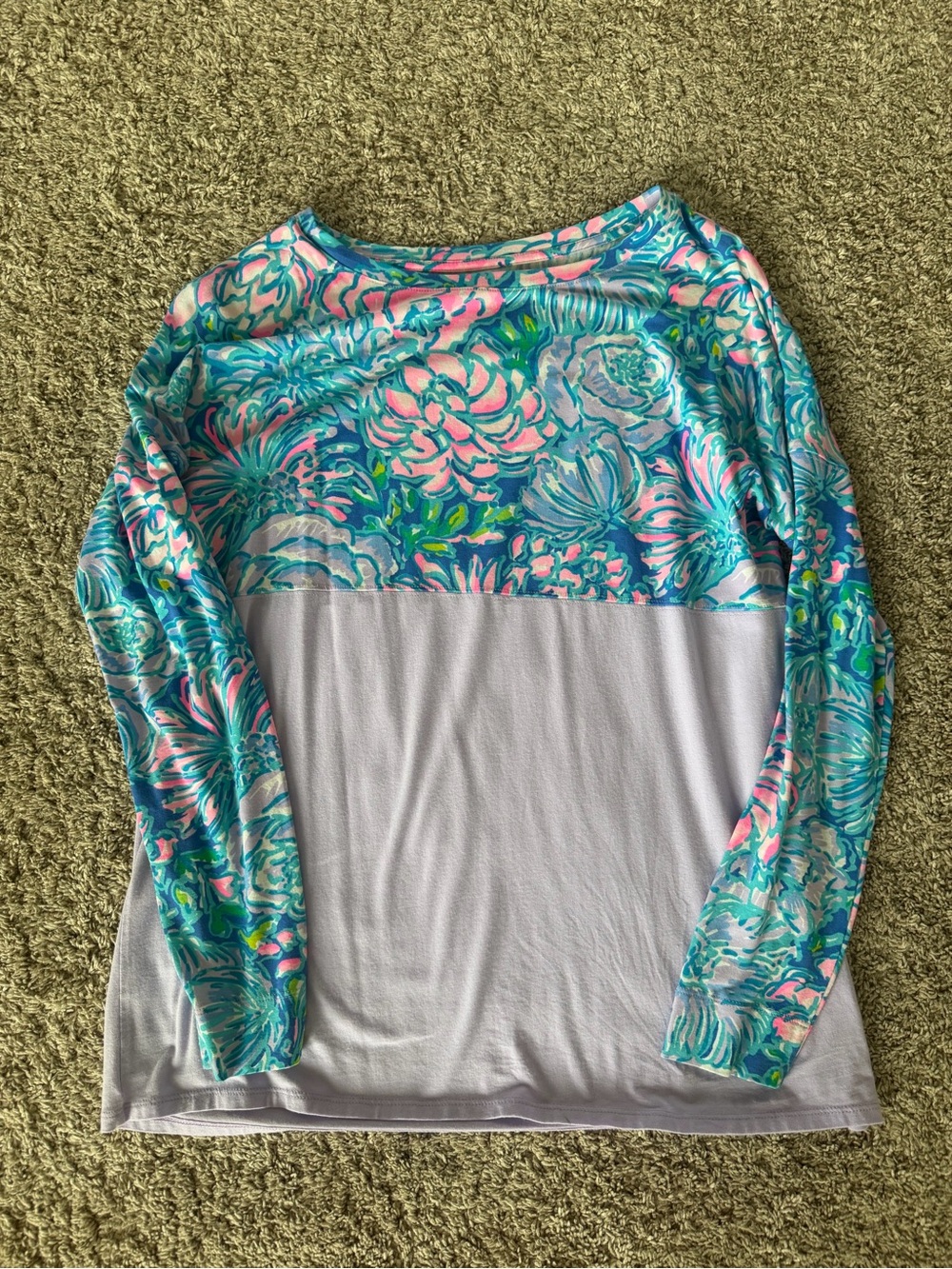 Lilly Pulitzer Long Sleeve Women’s Top - Pastel Teal & Pink